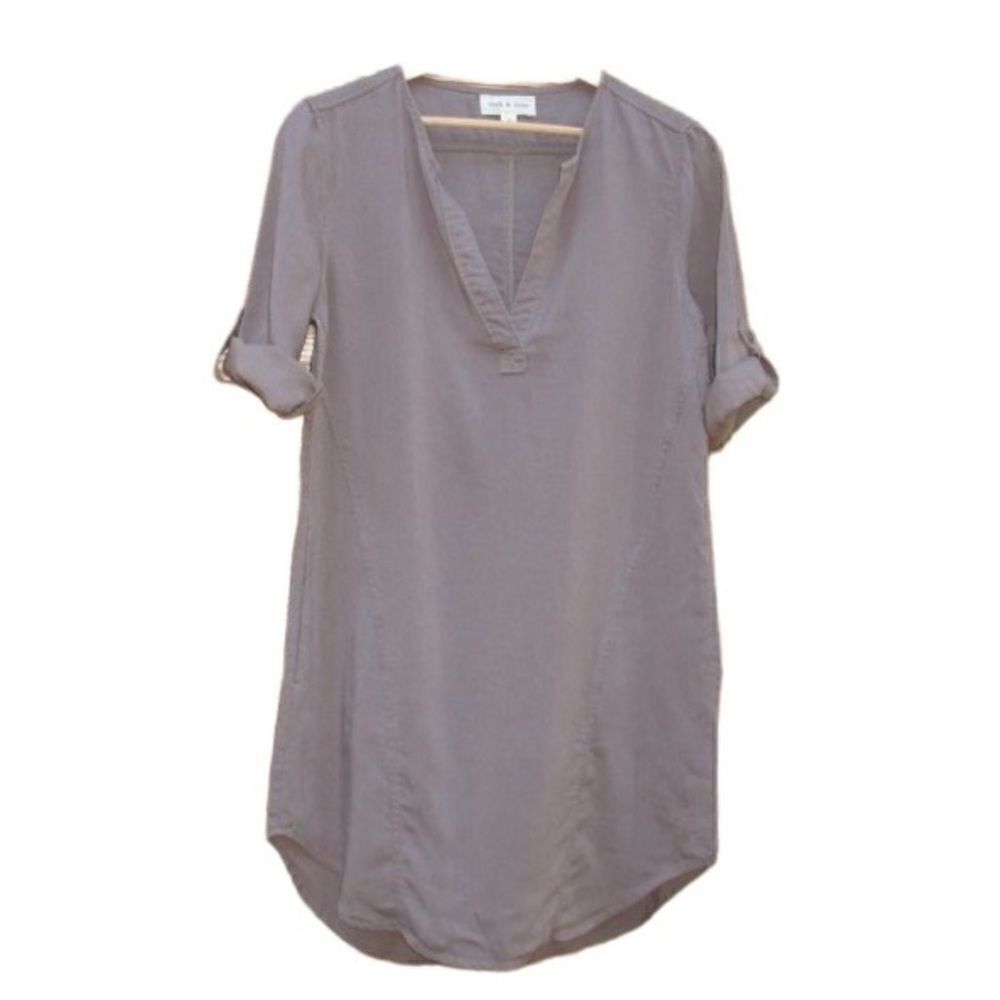 Cloth + Stone Tencel Mini Dress Taupe Brown